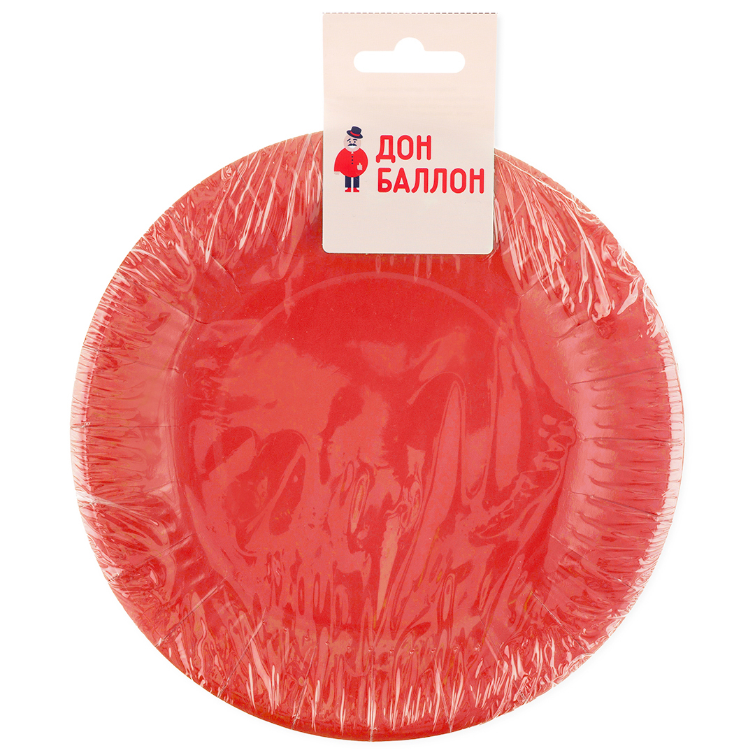 Тарелки (7''/18 см) Мастхэв, Красный, 6 шт.