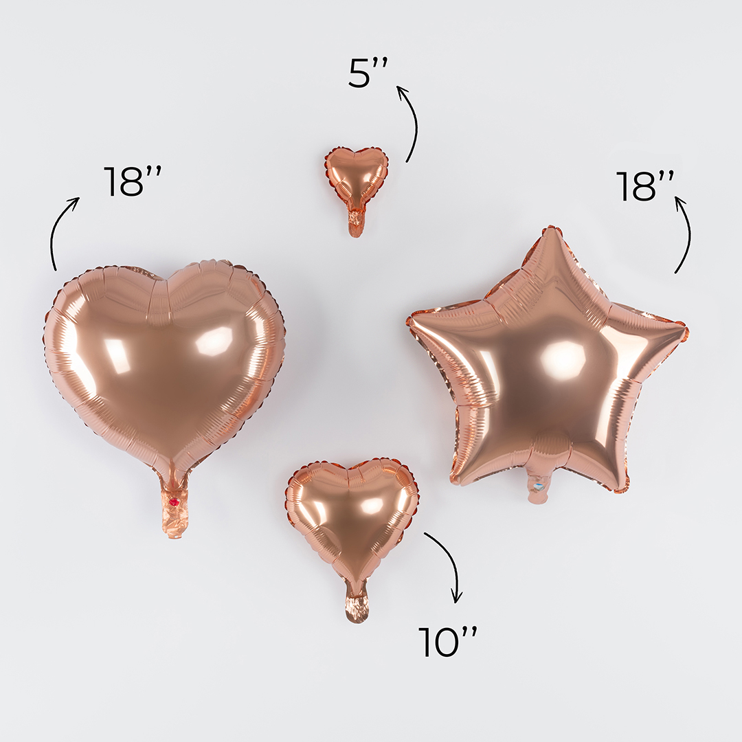 Шар (18''/46 см) Сердце, Розовое Золото, Металлик, 1 шт.