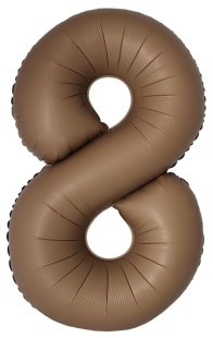 Шар (40''/102 см) Цифра, 8 Slim, Шоколад, Матовый, 1 шт.
