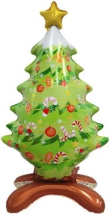 Шар 3D (47''/119 см) Фигура на подставке, Новогодняя елочка, Светло-зеленый, 1 шт. в уп.