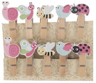 Декоративные прищепки, Букашки, 3,5 см. Ассорти, 10 шт.