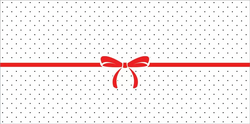 Конверт для денег, Красный бант (горошек), 10 шт.