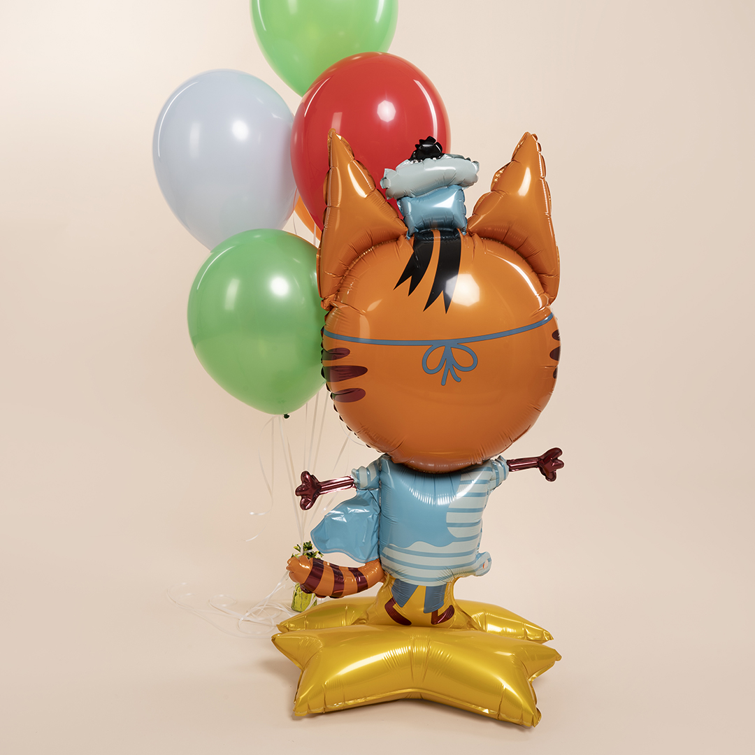 Шар 3D (48''/122 см) Фигура на подставке, Три Кота, Коржик, 1 шт. в уп.