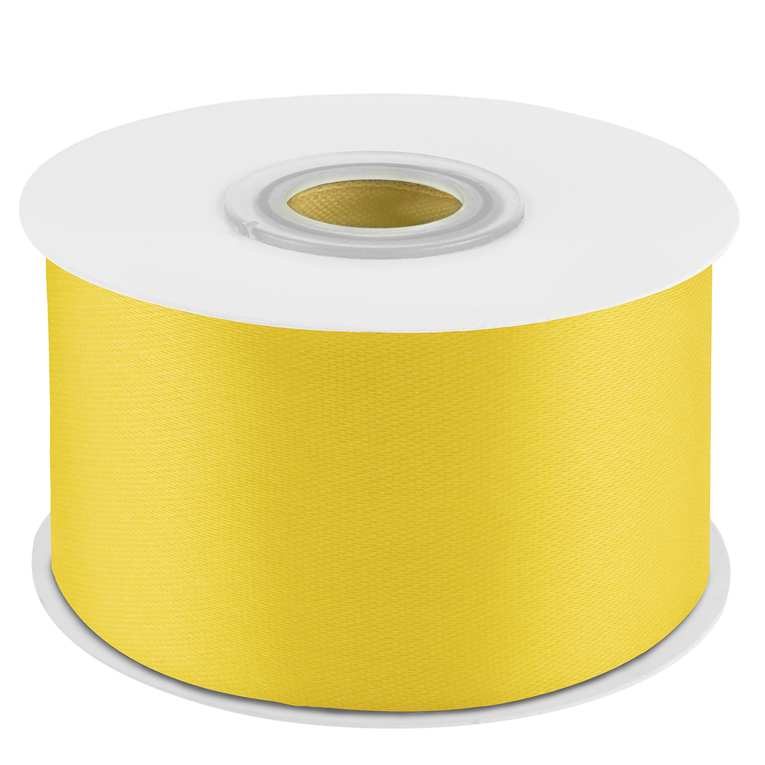 Лента атласная (3,8 см*22,85 м) Желтый, 1 шт.