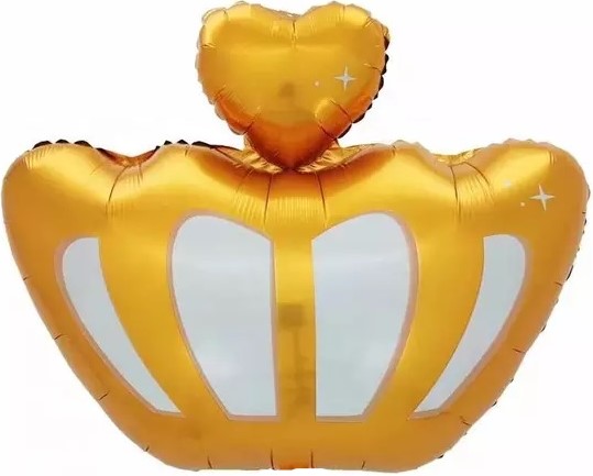 Шар (26''/66 см) Фигура, Корона, Золото, 1 шт. Шар (26''/66 см) Фигура, Корона, Золото, 1 шт.
