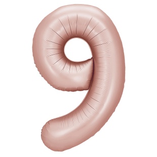 Шар (40''/102 см) Цифра, 9, Винтажная роза, Сатин, 1 шт. в уп.