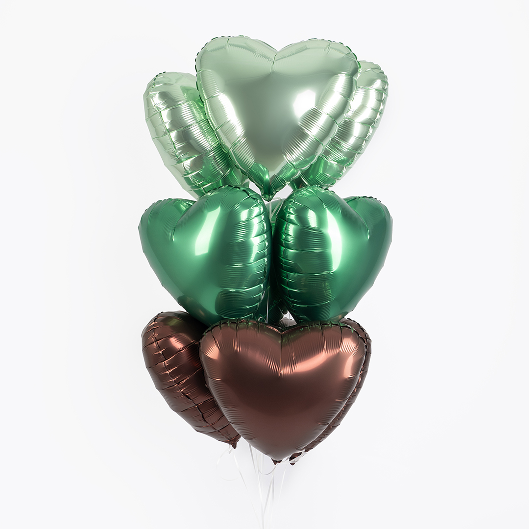 Шар (19''/48 см) Сердце, Каштан, Бохо, 1 шт.