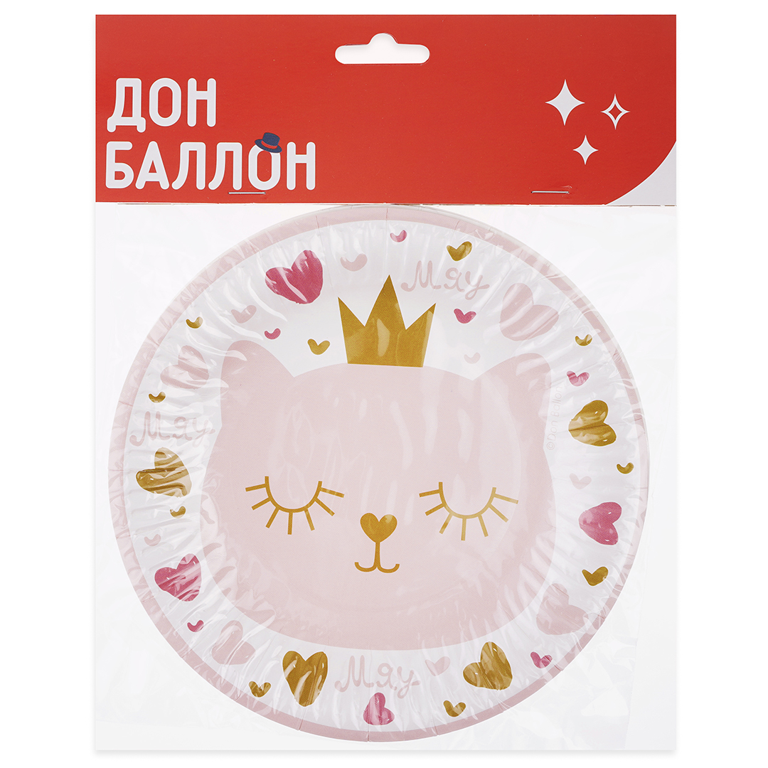 Тарелки (7''/18 см) Котенок Принцесса, 6 шт.