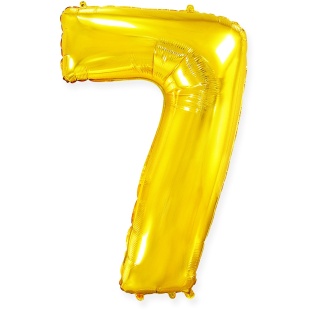 Шар (40''/102 см) Цифра, 7, Золото, 1 шт. в уп.