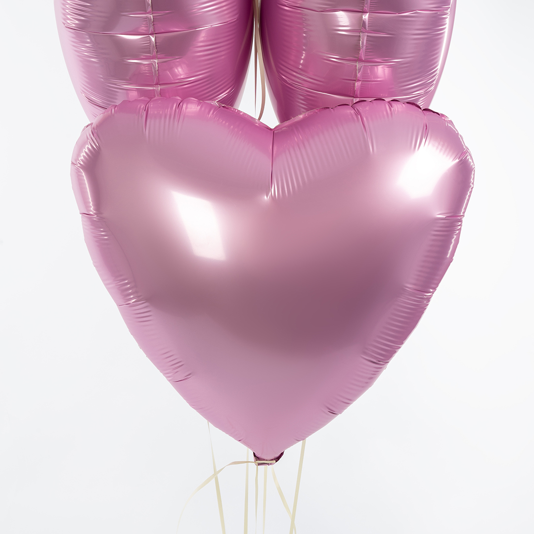 Шар (19''/48 см) Сердце, Мистик, Фламинго, Сатин, 1 шт.