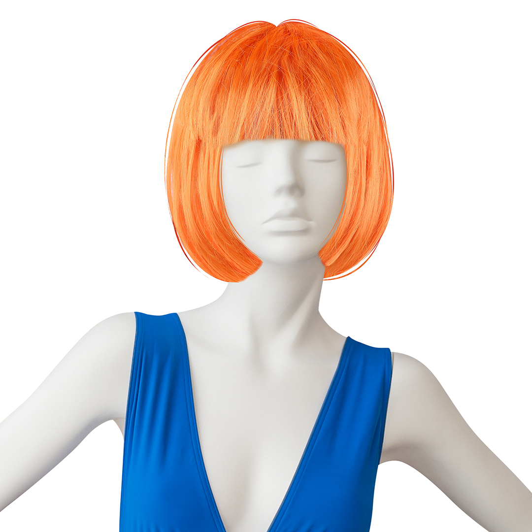Парик карнавальный, 110 гр, Каре, Оранжевый, 1 шт. в упак. 