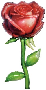 Шар (38''/97 см) Фигура, Роза, Красный, 1 шт.