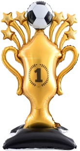 Шар 3D (59''/150 см) Фигура на подставке, Кубок Чемпиона, Футбольный мяч, 1 шт. в уп.