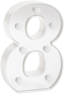 Световая фигура Цифра, 8, 16 см. Серебро, 1 шт.