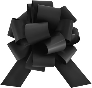 Бант Шар, Черный, Матовый металл, 13 см, 1 шт. в упак. 