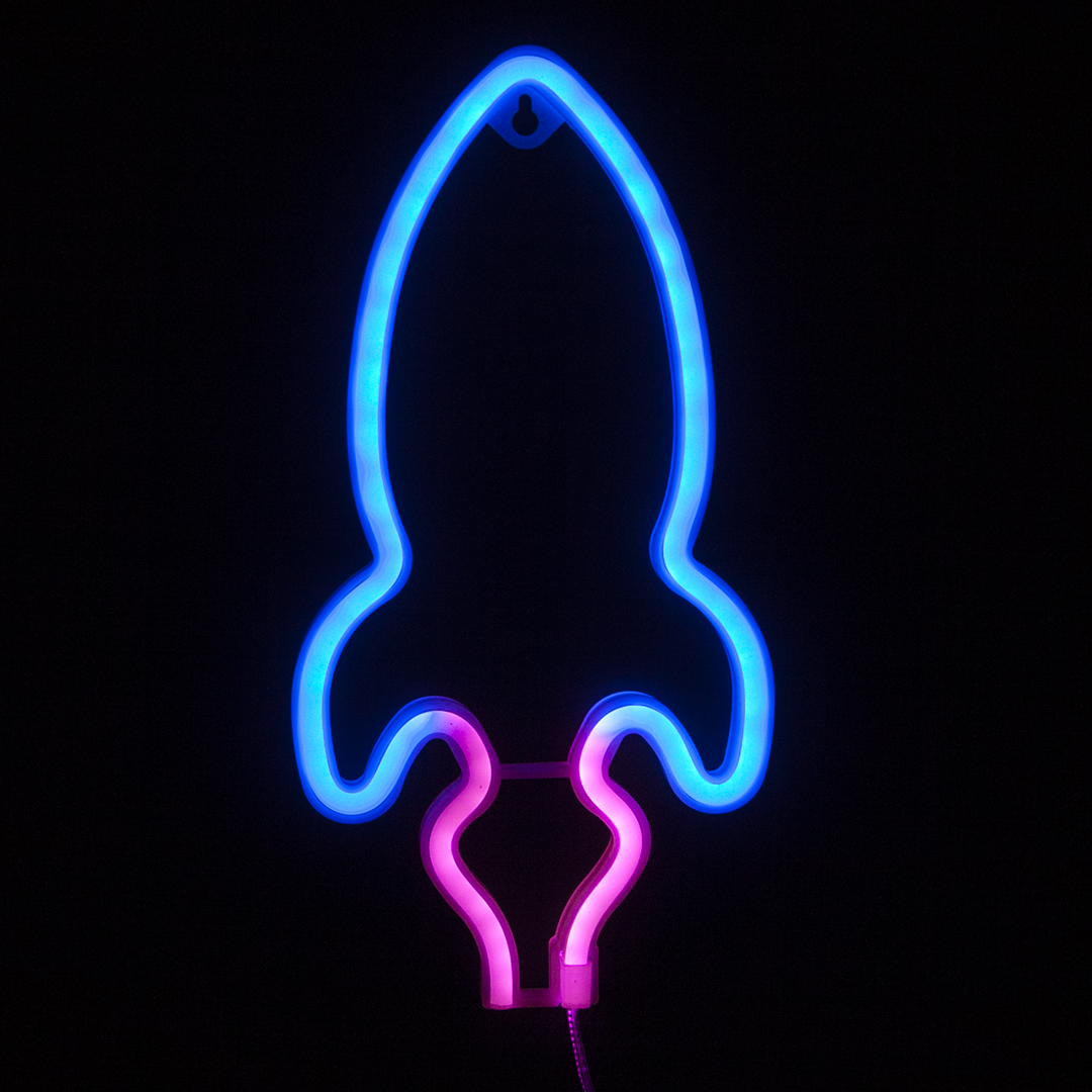 Световая фигура Ракета, 14,5*29 см. Розовый/Синий, 1 шт.