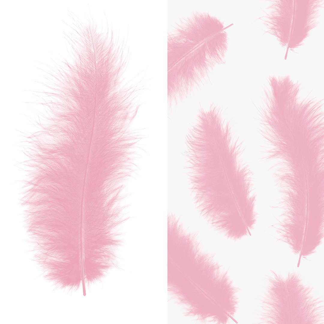 Перья, Премиум, Пыльная роза, 12-15 см, 30 шт.