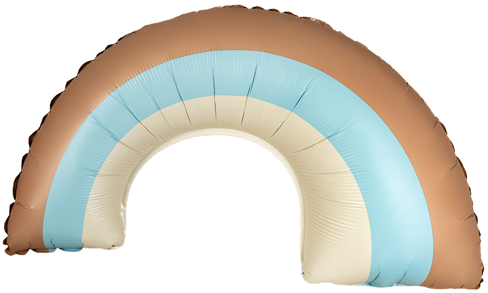 Шар (32''/81 см) Фигура, Радуга, Голубой, Сатин, 1 шт. в уп.