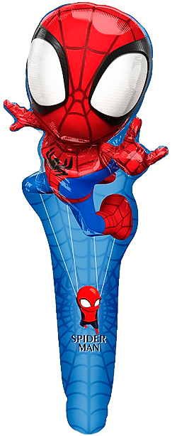 Шар ручной, с клапаном (24''/61 см) Фигура, Человек Паук, 5 шт. в уп. (цв.этик.)