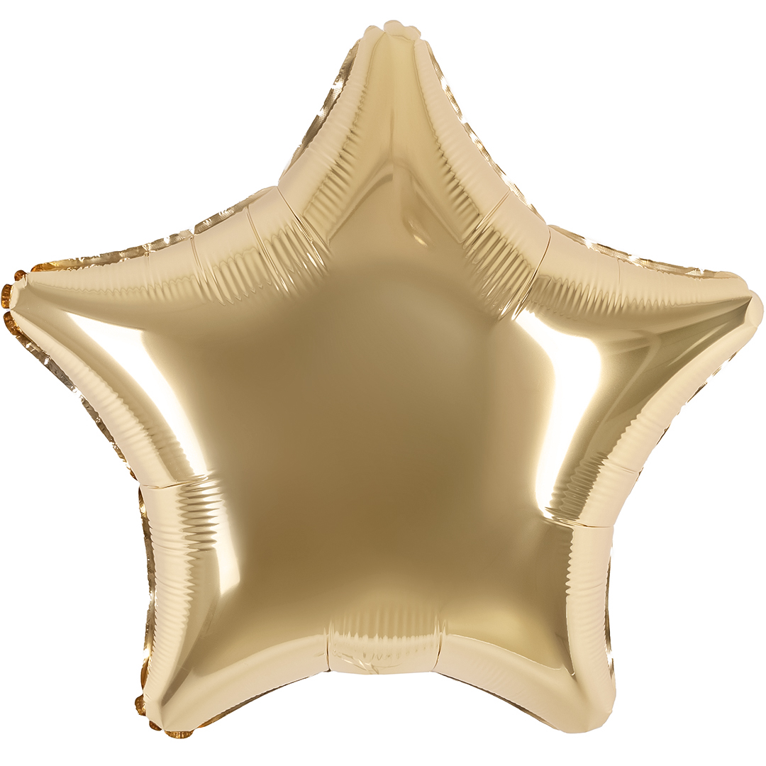 Шар (19''/48 см) Звезда, Шампань, 1 шт.