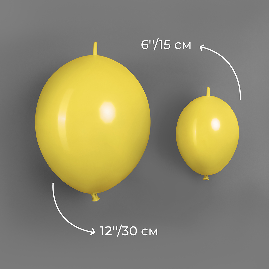 Шар (6''/15 см) Линколун, Желтый, пастель, 100 шт.