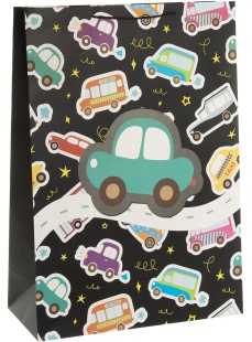 Пакет подарочный, 210гр, Машинки, Дизайн №4, 70*50*20 см, 1 шт.