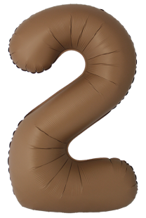 Шар (40''/102 см) Цифра, 2 Slim, Шоколад, Матовый, 1 шт.