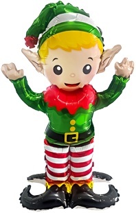 Шар 3D (31''/79 см) Фигура на подставке, Новогодний эльф, 1 шт. в уп.