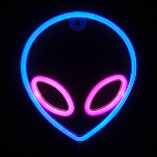 Световая фигура Инопланетянин, 19,5*22 см. Розовый/Синий, 1 шт.