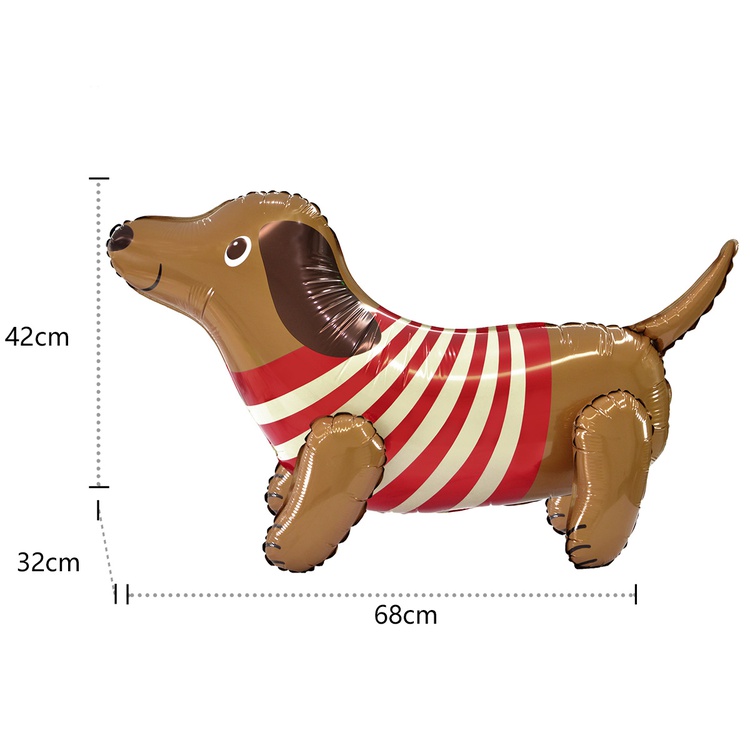 Шар (27''/69 см) Фигура 3D, Таксик в свитере, 1 шт. в уп.