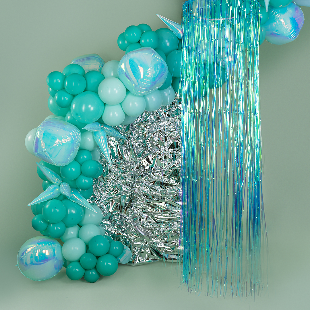 Шар 3D (10''/25 см) Мини-сфера, Голубой, Хамелеон, 1 шт. в уп.