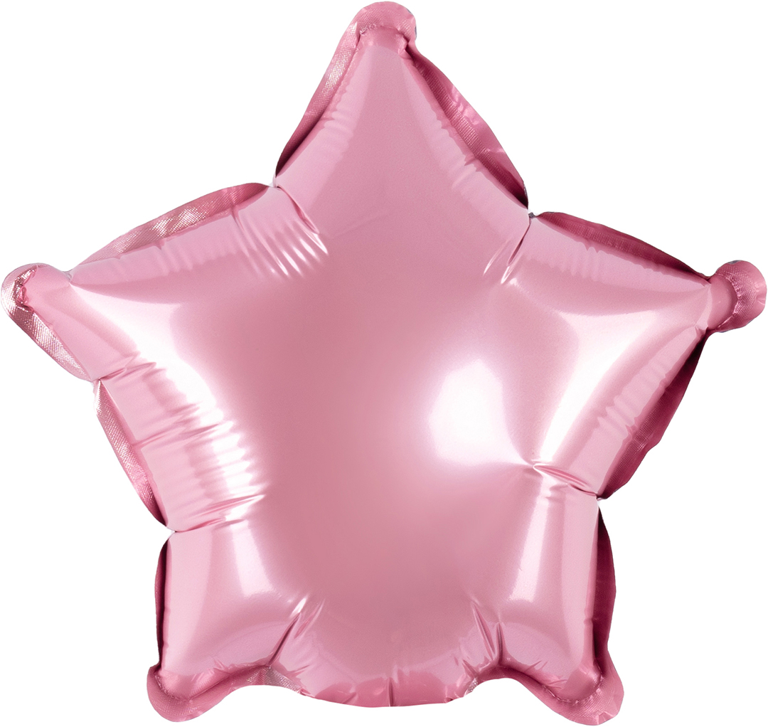 Шар с клапаном (5''/13 см) Микро-звезда, Розовый, 1 шт.
