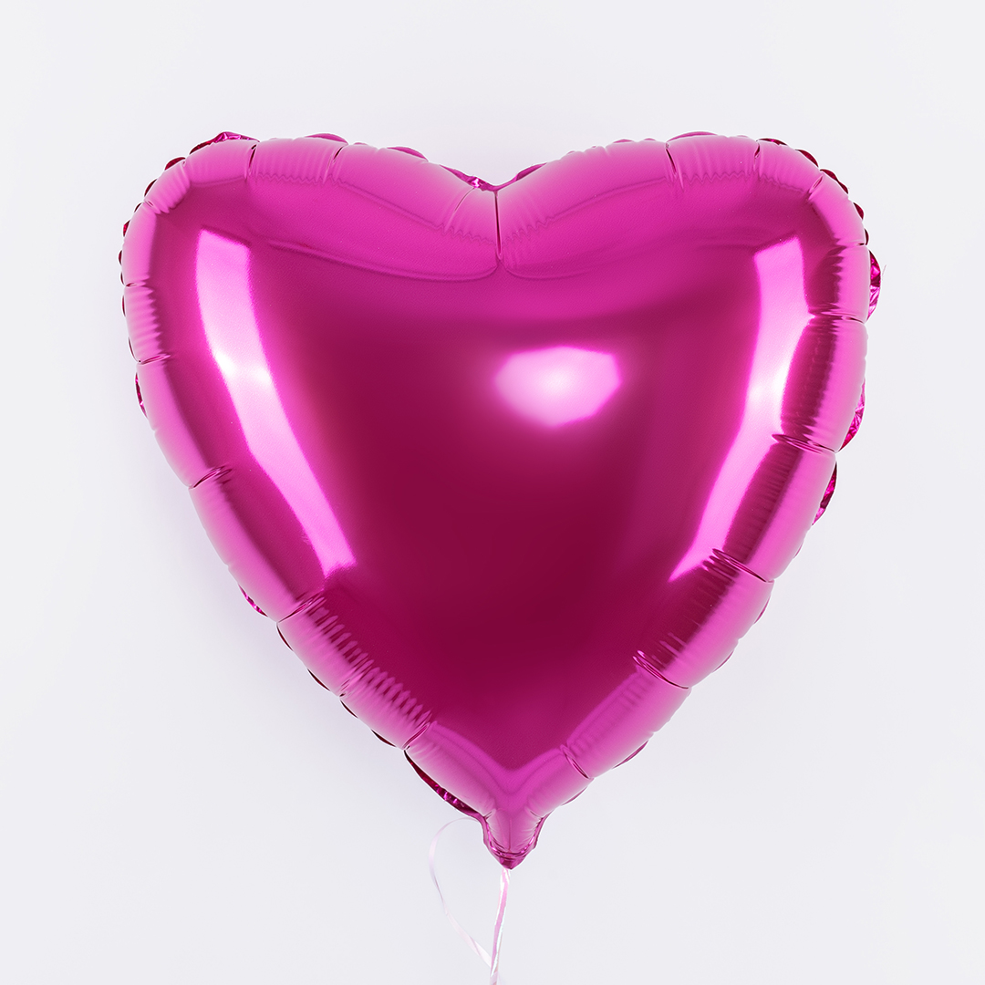 Шар (18''/46 см) Сердце, Фуше, 1 шт.