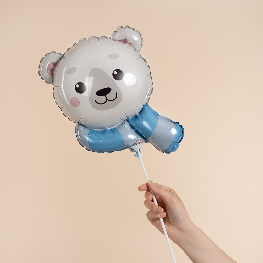 Шар (12''/30 см) Мини-фигура, Полярный мишка, 1 шт.