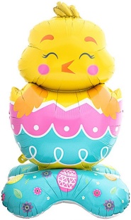 Шар 3D (58''/147 см) Фигура на подставке, Цыпленок в яйце, 1 шт. в уп.