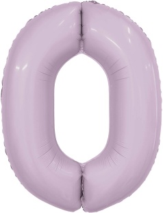 Шар (40''/102 см) Цифра, 0 Slim, Орхидея, 1 шт. в уп.
