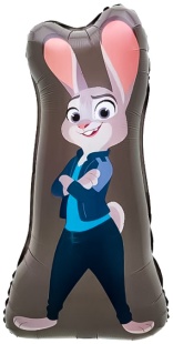 Шар (30''/76 см) Фигура, Зайка Полицейский, 1 шт.