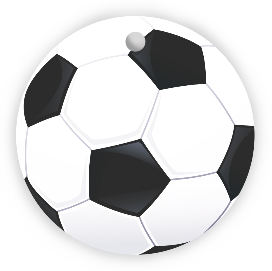 Бирки для подарков, Круг, Футбольный мяч, 5,4 см, 20 шт.