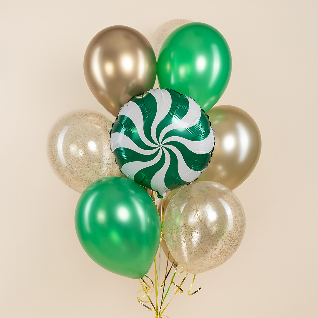 Шар (18''/46 см) Круг, Леденец, Зеленый, 1 шт.