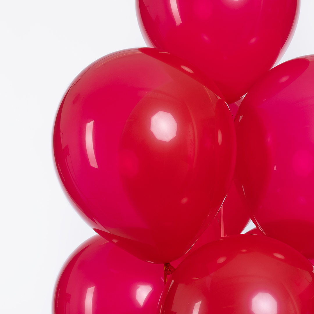 Шар (12''/30 см), Красный, лайт, пастель, 100 шт.