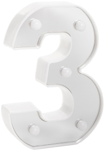 Световая фигура Цифра, 3, 16 см. Серебро, 1 шт.