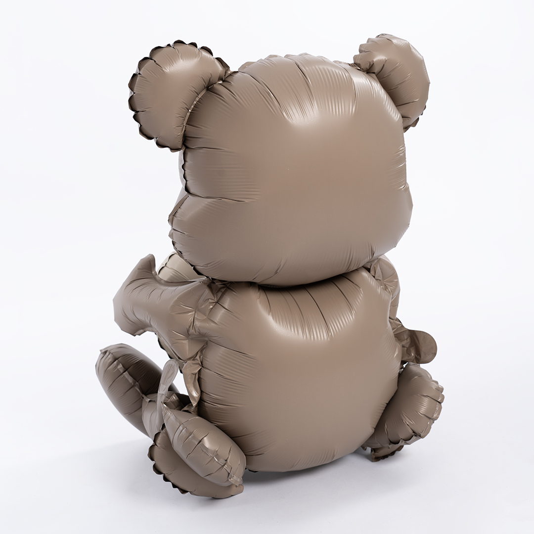 Шар 3D (26''/66 см) Фигура, Сидячий мишка с сердцем, Сатин, 1 шт. в уп.