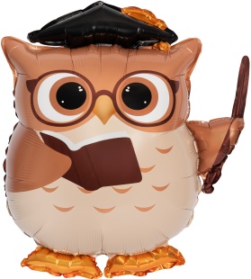 Шар (25''/64 см) Фигура, Сова Выпускник, 1 шт. в уп.