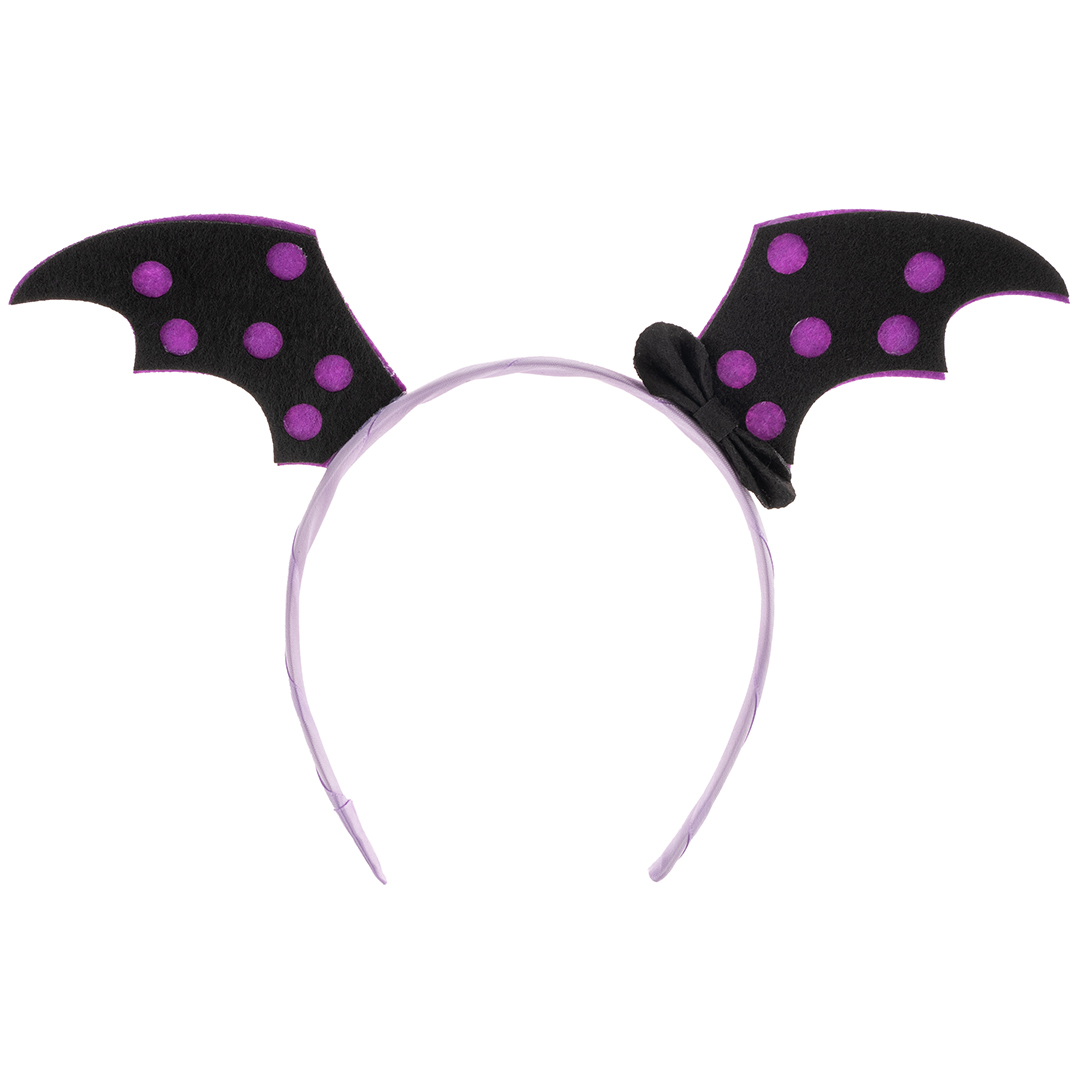 Ободок, Летучая мышь, фиолетовые точки, 1 шт. 