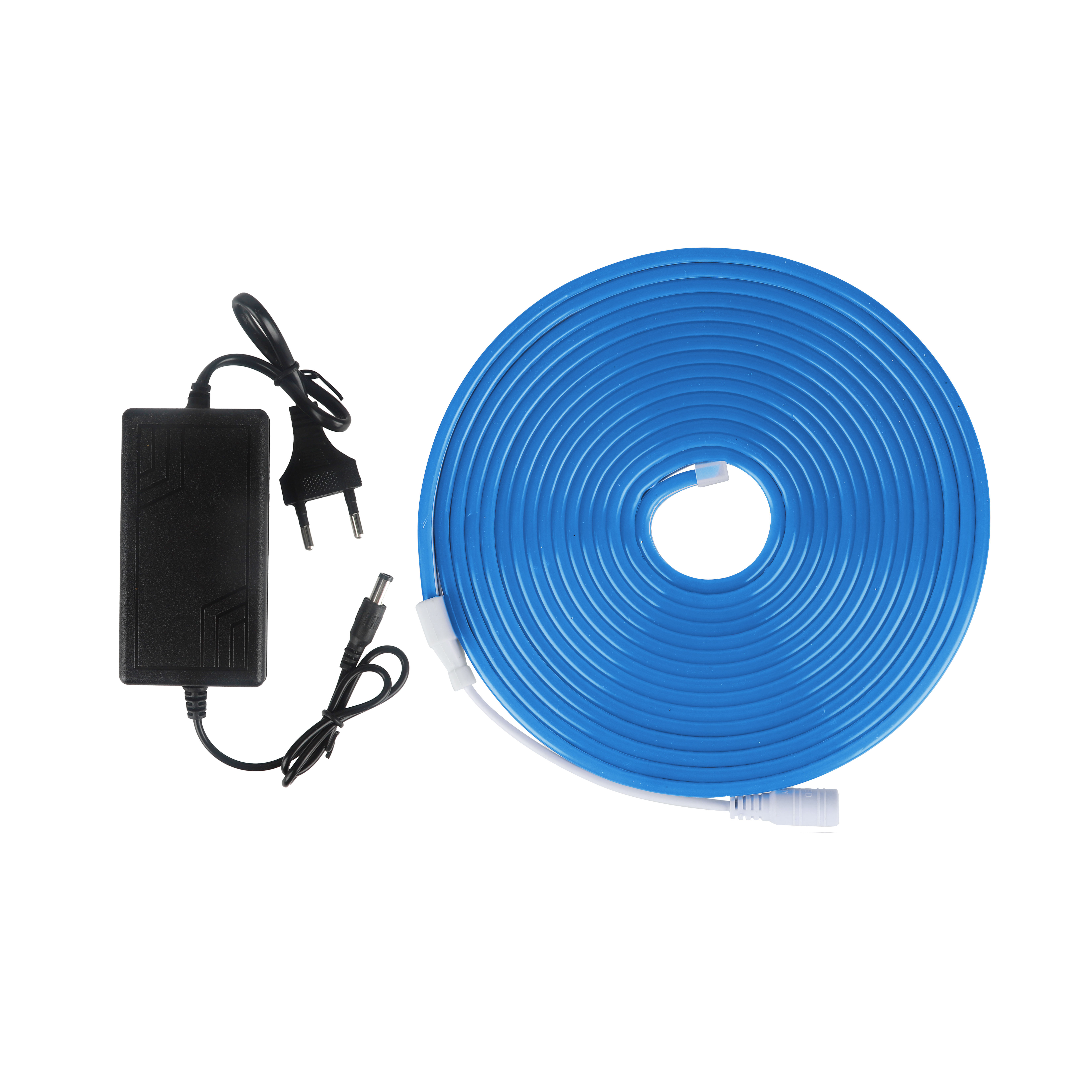 Светодиодная гирлянда, Дюралайт 120 Led/м, с адаптером, 6*12мм,12v, 5 м. Голубой, 1 шт.