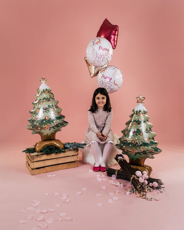 Шар 3D (31''/79 см) Фигура на подставке, Новогодняя елочка, Светло-зеленый, 1 шт.