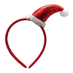 Ободок, Новогодний колпак, Красный, Металлик, 1 шт. 