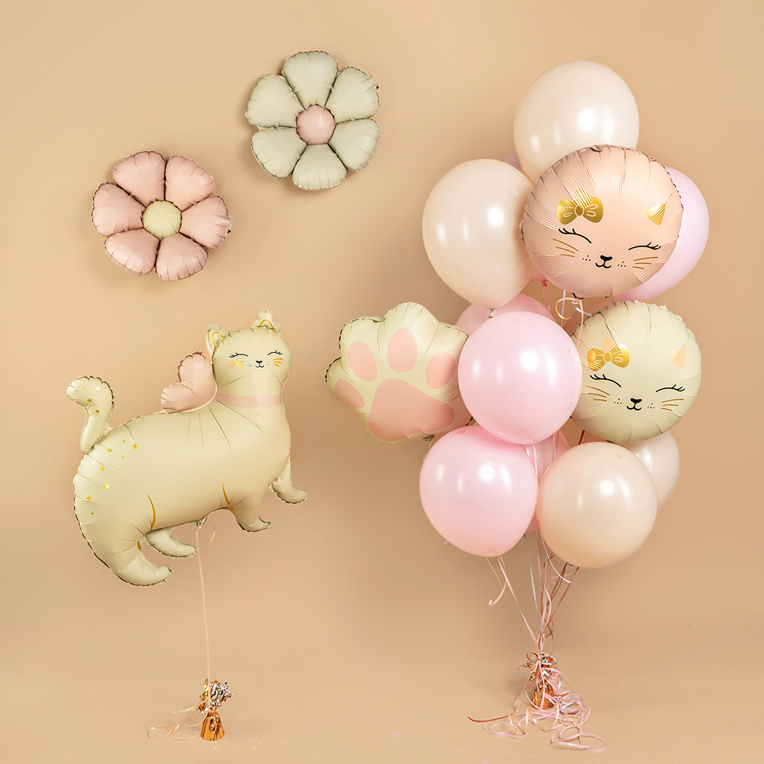 Шар (27''/69 см) Фигура, Кошечка с бантом, Сатин, 1 шт.
