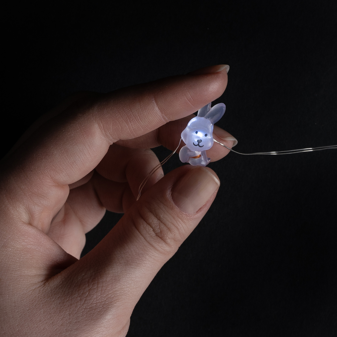Светодиодная гирлянда Зайчики, 20 Led, IP14, 2 м. Белый, 1 шт.