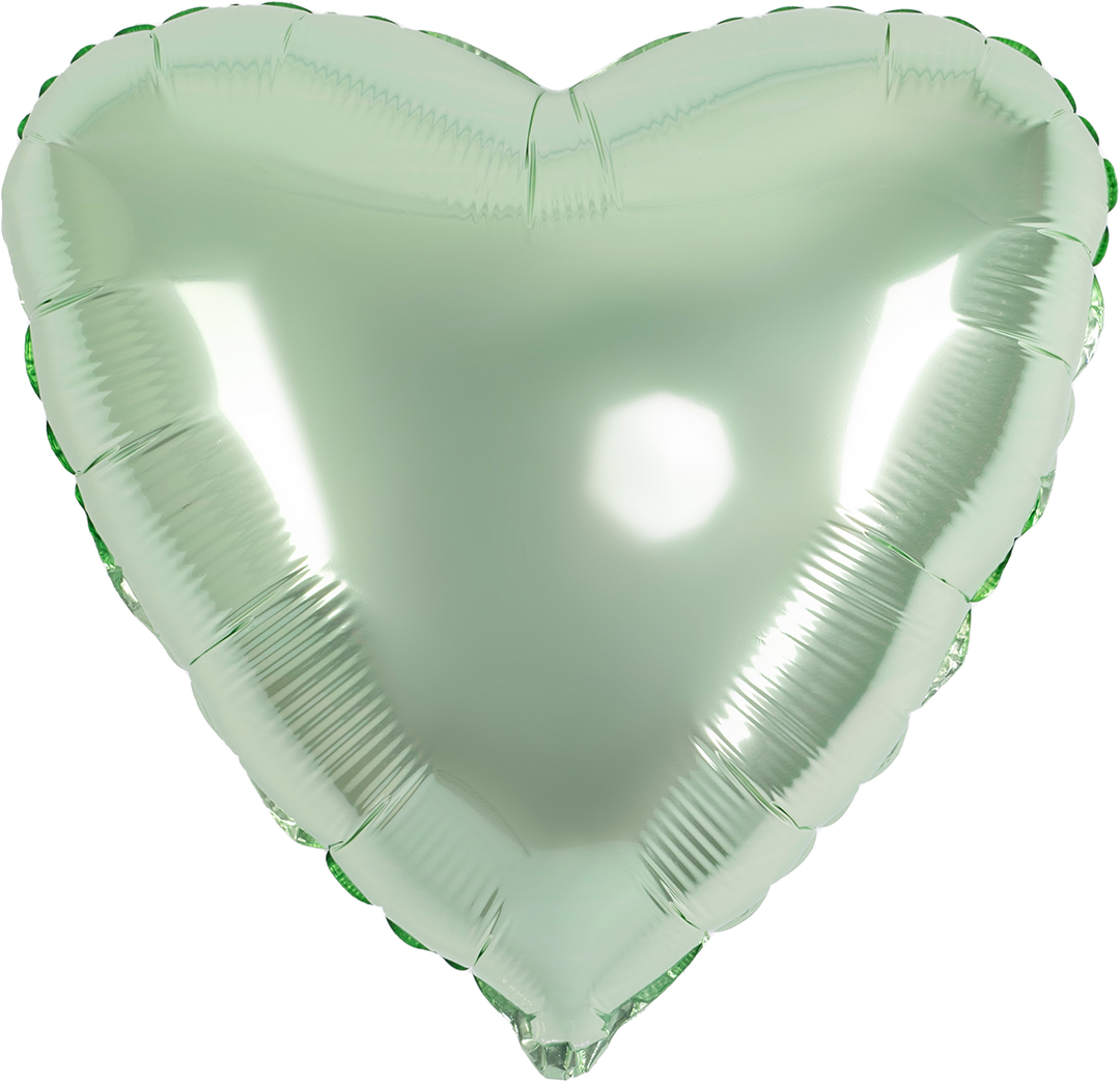 Шар (19''/48 см) Сердце, Шалфей, Бохо, 1 шт.